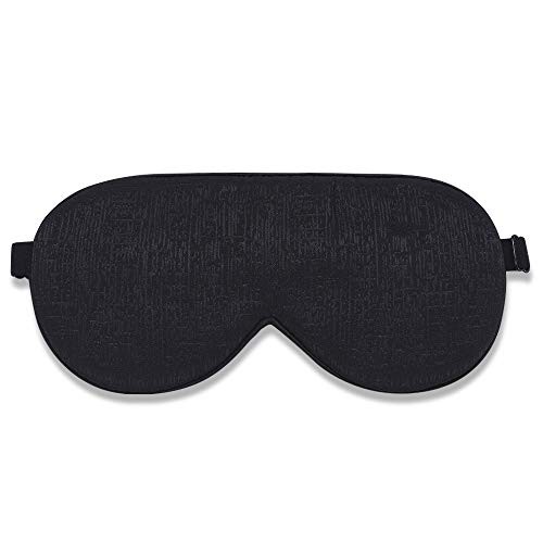 Alaska Bear Natural Silk Sleep Mask, Blindfold, Super Smooth Eye Mask (Black Streaks(Jacquard))