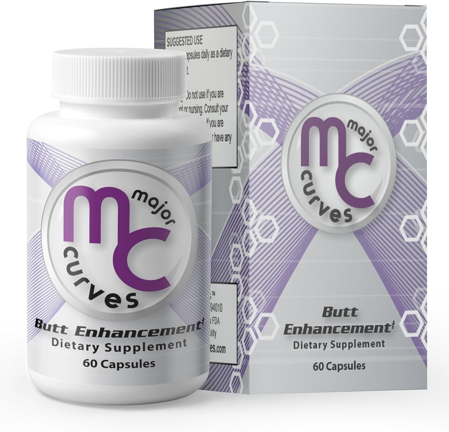 Major Curves Butt Enhancement Pills - Booty Capsules for Fast Bum Bum Growth - Lift, Tone, Firm and Tighten That Perfect Peach for a Fuller Appearance, Reduce Cellulite (1 Bottle)