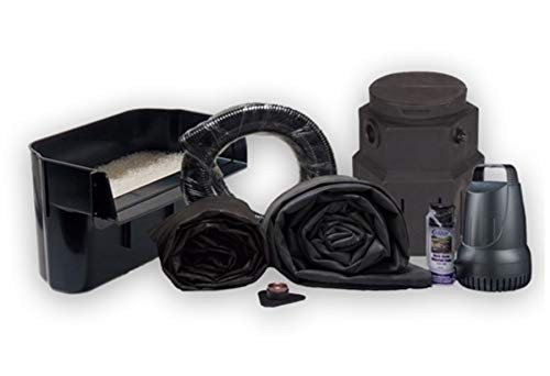 HALF OFF PONDS - PSH8 - Complete 3000 Pond Free Waterfall Kit - 8 ft by 10 ft EPDM Liner, 3,300 GPH Manta Water Pump