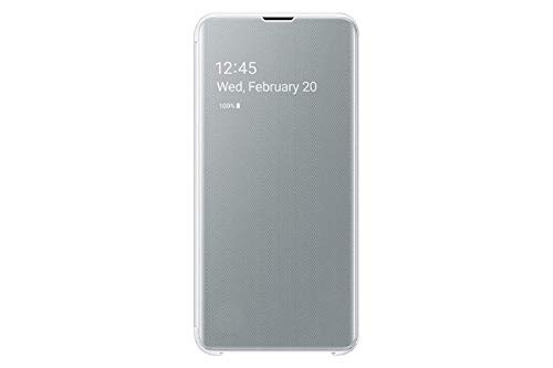 Samsung Official Original Galaxy S10 Series Clear View S-View Flip Cover Case (White, Galaxy S10e)