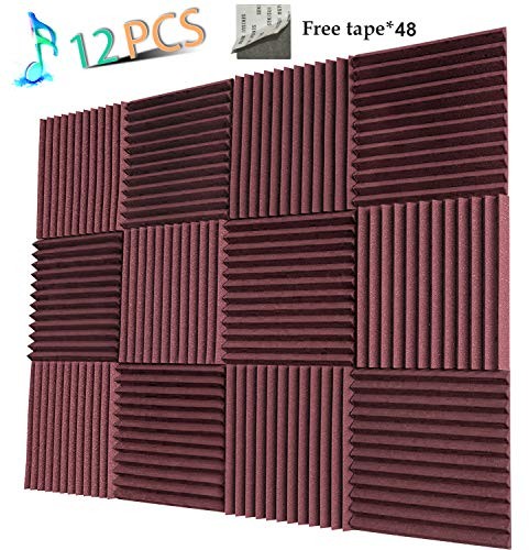 Acoustic Panels Studio Foam Sound Proof Panels Nosie Dampening Foam Studio Music Equipment Acoustical Treatments Foam 12 Pack-12''12''1''