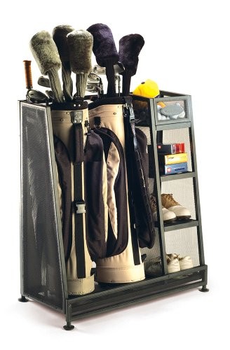 Suncast Golf Bag Garage Organizer Rack - Golf Equipment Organizer Storage -  Store Golf Bags, Clubs, and Accessories - Perfect for Garage, Shed, Basement