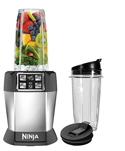 Ninja BL480 Nutri Ninja with 1000 Watt Auto-IQ Base for Juices, Shakes & Smoothies Personal Blender 18 and 24 oz. Black/Silver