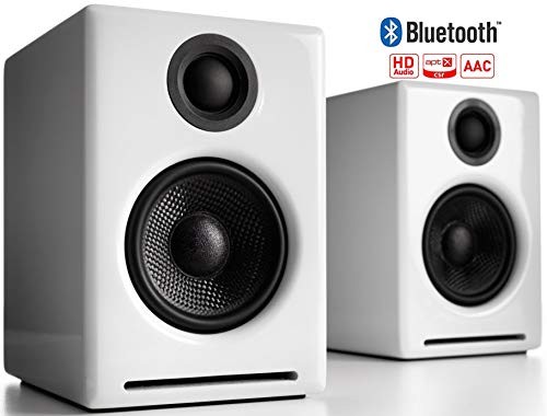 Audioengine A2+ Wireless 60W Powered Desktop Speakers, Bluetooth aptX Codec, Built-in 16Bit DAC and Amplifier (White)