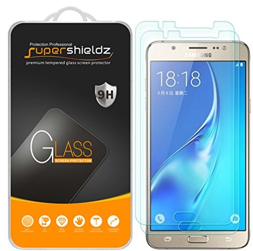 Supershieldz [2-Pack] for Samsung Galaxy J7 (2016) Tempered Glass Screen Protector, Anti-Scratch, Anti-Fingerprint, Bubble Free, Lifetime Replacement