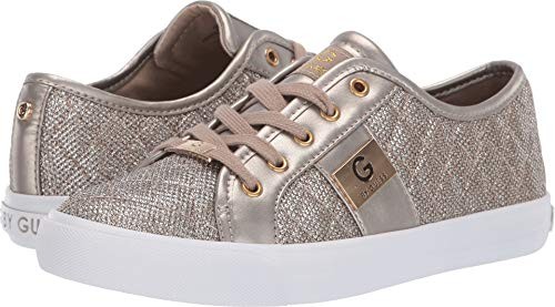 G by GUESS Womens Backer2 Low Top Lace Up Fashion Sneakers, Gold, Size 8.0