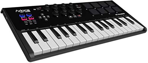 M-Audio Axiom AIR Mini 32 | Premium 32-Key USB MIDI Keyboard & Drum Pad Controller (8 Pads / 8 Knobs), VIP Software Download Included