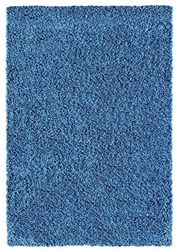 Ottomanson SHG2866-5X7 shag Collection Area Rug, 5'3" x 7', Navy