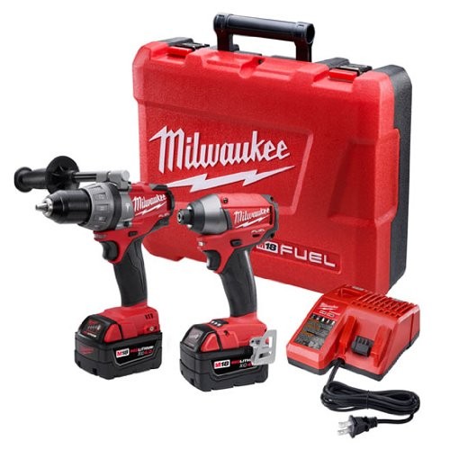 Milwaukee 2797-22 M18 Fuel Lithium 2-Tool Combo Kit includes Hammer Drill and  Hex Impact Driver