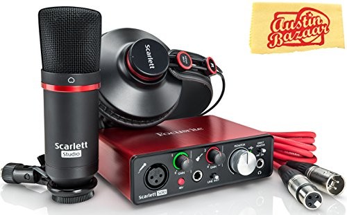 Focusrite Scarlett Solo Studio USB Audio Interface Bundle with XLR Cable and Polishing Cloth