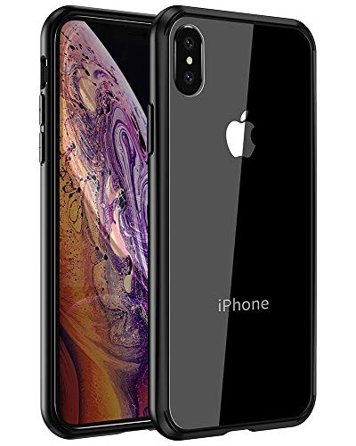 Mkeke Compatible with iPhone Xs Case,iPhone X Case,Clear Anti-Scratch Shock Absorption Cover Case for iPhone Xs/X Black