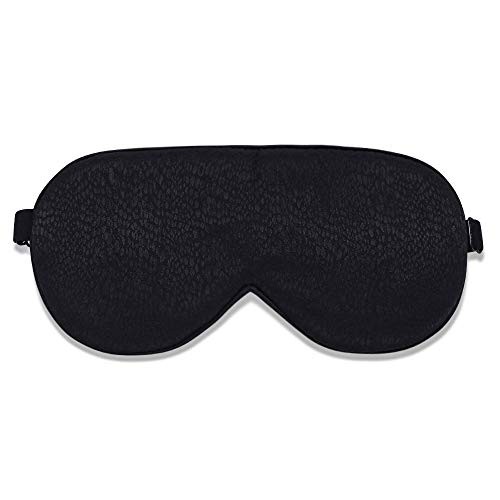 Alaska Bear Natural Silk Sleep Mask, Blindfold, Super Smooth Eye Mask (Black Dots(Jacquard))