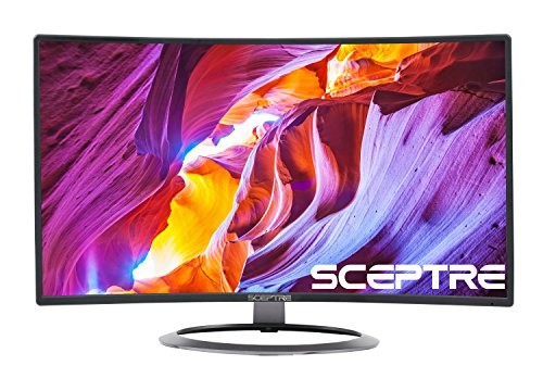 Sceptre C248W-1920R 24" Curved 75Hz Gaming LED Monitor Full HD 1080P HDMI DisplayPort VGA Speakers Ultra Thin Metal Black