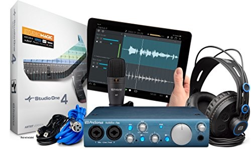 Presonus AudioBox iTwo USB 2.0 Recording Bundle with Interface, Headphones, Microphone and Studio One software, PC/Mac/iOS-2 Mic Pres