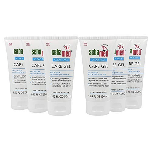 Sebamed Clear Face Care Gel with Hyaluronic Acid Aloe Vera and Provitamin B5 for Acne Pimple and Blackhead Prone Skin 1.69 Fluid Ounces (50 Milliliters) Pack of 6