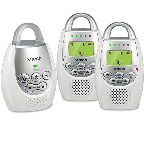 VTech DM221-2 Audio Baby Monitor with up to 1,000 ft of Range, Vibrating Sound-Alert, Talk Back Intercom, Night Light Loop & Two Parent Units