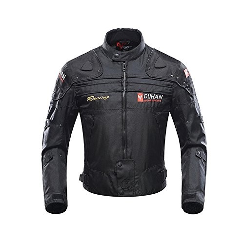 Motorcycle Jacket Motorbike Riding Jacket Windproof Motorcycle Full Body Protective Gear Armor Autumn Winter Moto Clothing (Black, L)