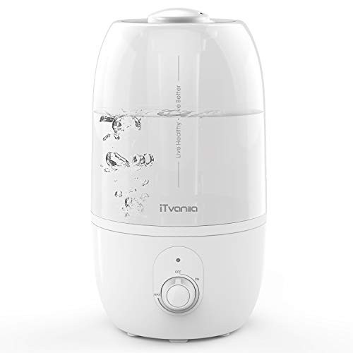 iTvanila Humidifiers, Cool Mist Humidifiers for Bedroom Babies(BPA Free), Personal Room Humidifiers with Whisper-Quiet Operation, Auto Shut-Off, up to 28 Hours Working Time (C1A)