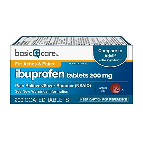 Basic Care Ibuprofen Tablets, 200 Count