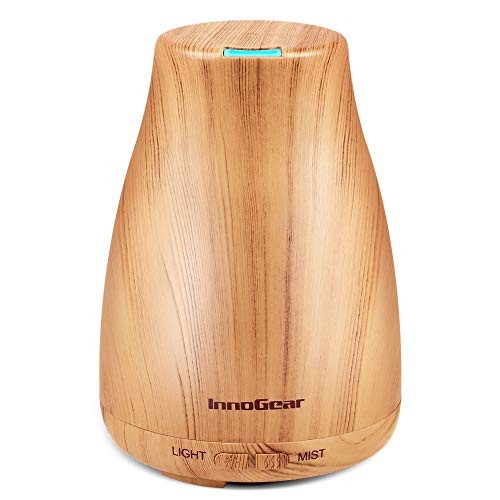 InnoGear Upgraded Version Aromatherapy Essential Oil Diffuser Portable Ultrasonic Diffusers Cool Mist Humidifier with 7 Colors LED Lights and Waterless Auto Shut-off for Home Office Bedroom Room