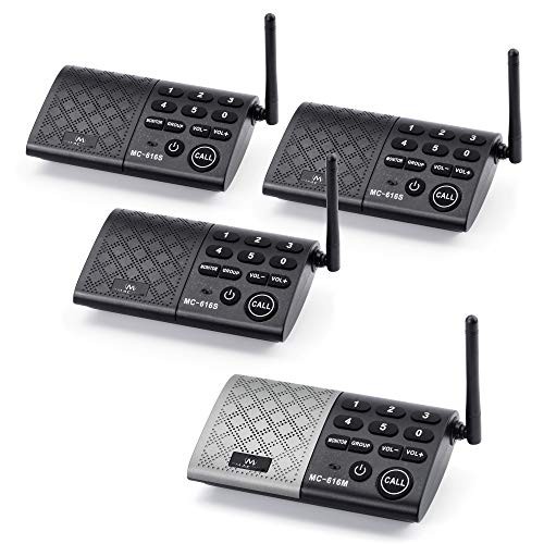 Portable Wireless Intercom System Real-time Two-Way Communication and Monitor 1000 feet Long Range DECT_6.0 Intercom System for Home and Office