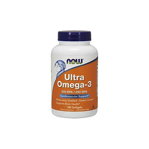 NOW Supplements, Ultra Omega-3 Molecularly Distilled and Enteric Coated, 180 Softgels