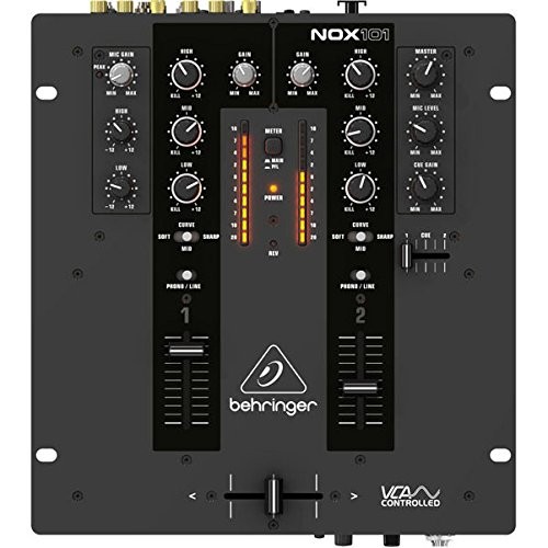 BEHRINGER NOX101 Premium 2-Channel Dj Mixer with Full VCA-Control and Ultra Glide Crossfader Black