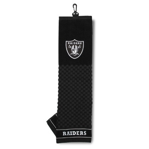 Team Golf NFL Oakland Raiders Embroidered Golf Towel, Checkered Scrubber Design, Embroidered Logo