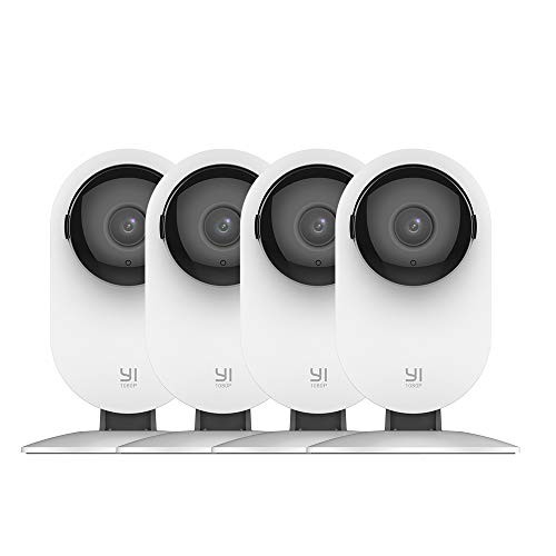 YI 4pc Home Camera, 1080p Wi-Fi IP Security Surveillance Smart System with 24/7 Emergency Response, Night Vision, Dog Monitor on Phone App, Cloud Service - Works with Alexa