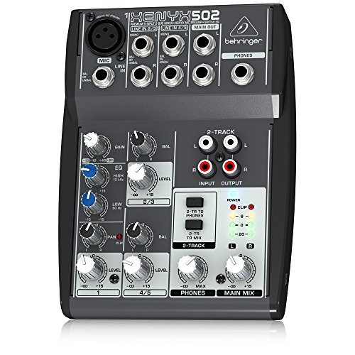 Behringer Xenyx 502 Premium 5-Input 2-Bus Mixer with XENYX Mic Preamp and British EQ