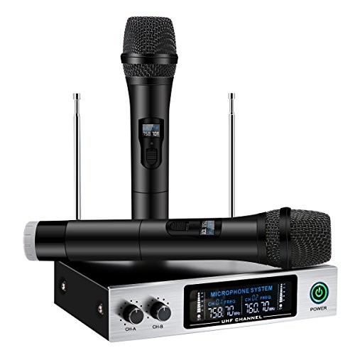 UHF Wireless Microphone System ELEGIANT Dual Channel Handheld