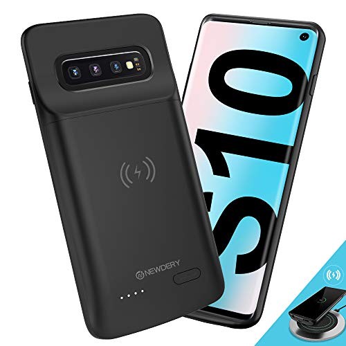 [Upgraded] Samsung Galaxy S10 Battery Case Qi Wireless Charging Compatible, Newdery 4700mAh Slim Rechargeable Extended External Charger Case Compatible Samsung Galaxy S10 (2019)-(6.1" Black)