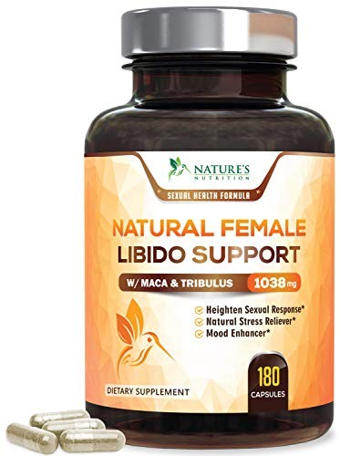 Female Libido Supplement Pills w Maca & Tribulus 1000mg - Excitement, Desire & Energy Support Vitamins for Women with B12, Red Panax Ginseng, Horny Goat Weed, Dong Quai & Gingko - 180 Veggie Capsules