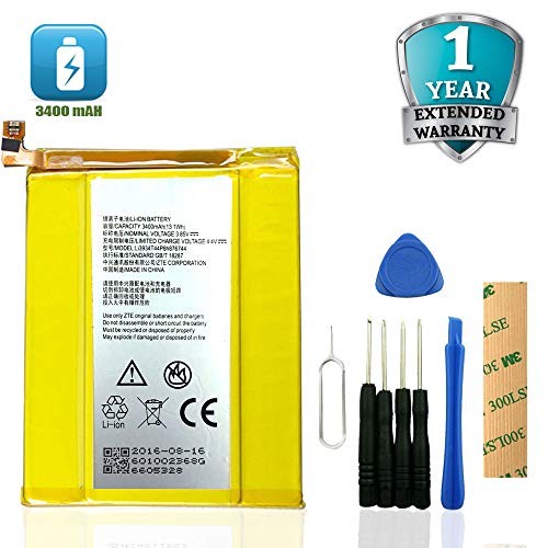 for MetroPCS ZTE ZMax Pro Z981 Replacement Battery Li3934T44P8H876744 Adhesive Tool (Yellow)