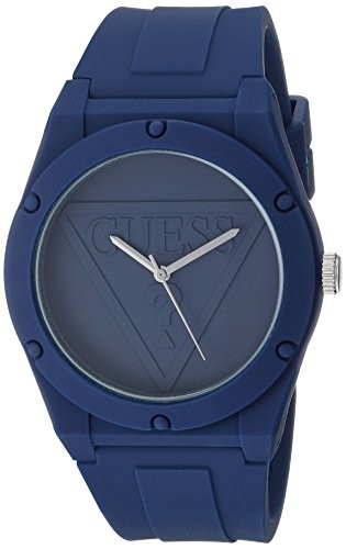 GUESS Quartz Rubber and Silicone Casual Watch, Color:Navy (Model: U0979L4)