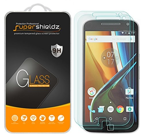 [2-Pack] Supershieldz for Motorola Moto G4 Plus/Moto G Plus (4th Generation) Tempered Glass Screen Protector, Anti-Scratch, Anti-Fingerprint, Bubble Free, Lifetime Replacement