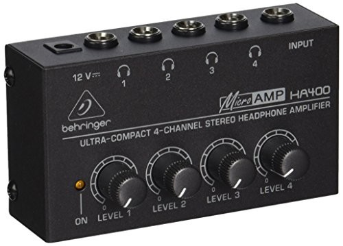 Behringer Microamp HA400 Ultra-Compact 4-Channel Stereo Headphone Amplifier