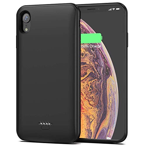 Battery Case for iPhone XR , 5000mAh Portable Protective Charging Case Extended Rechargeable Battery Pack for iPhone XR (6.1 inch) Charger Case-(Black)