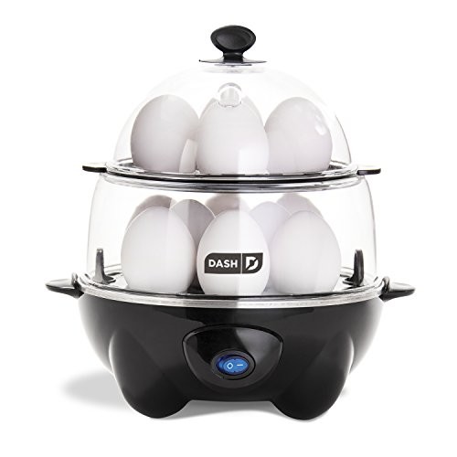 Dash DEC012BK Deluxe Rapid Egg Cooker Electric for for Hard Boiled, Poached, Scrambled, Omelets, Steamed Vegetables, Seafood, Dumplings & More 12 Capacity, with Auto Shut Off Feature Black