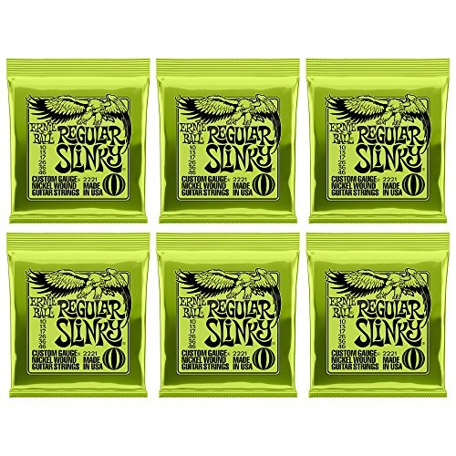 Ernie Ball Regular Slinky Nickel Wound Sets, .010 - .046, (6 pack)