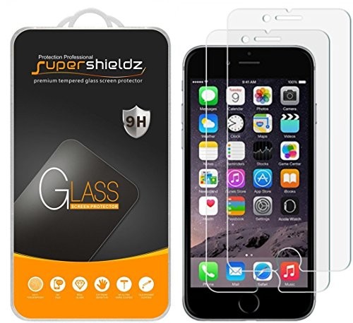 Supershieldz [2-Pack] for iPhone 6S Plus/iPhone 6 Plus Tempered Glass Screen Protector, Anti-Scratch, Bubble Free, Lifetime Replacement