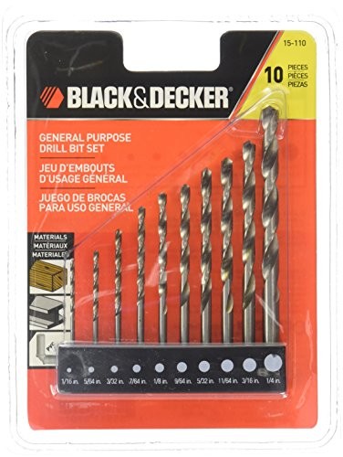 BLACK+DECKER Drill Bit Set, General Purpose, 10-Piece (15-110)