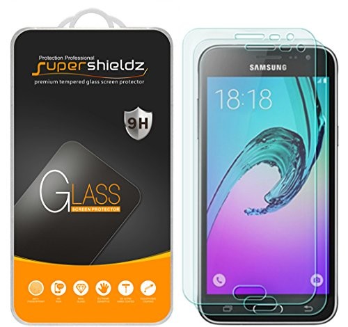 [2-Pack] Supershieldz for Samsung Galaxy J3 / J3 (2016) Tempered Glass Screen Protector, Anti-Scratch, Anti-Fingerprint, Bubble Free, Lifetime Replacement