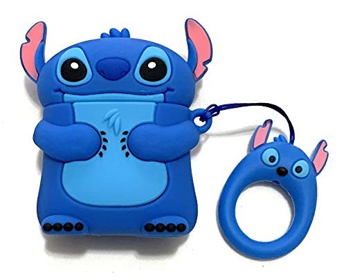 Apple AirPods Case Premium Cover fits 1st & 2nd Generation AirPods Charging Case (Stitch Blue)