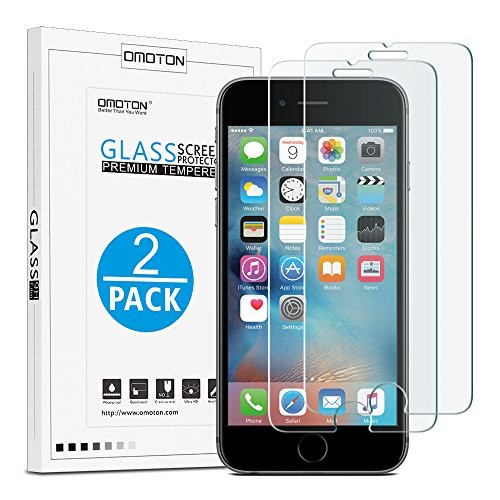 OMOTON [4-Pack] Screen Protector for iPhone 8 Plus/ 7 Plus /6s Plus / 6 Plus, 5.5inch - Tempered Glass / Guide Frame / Easy Installation