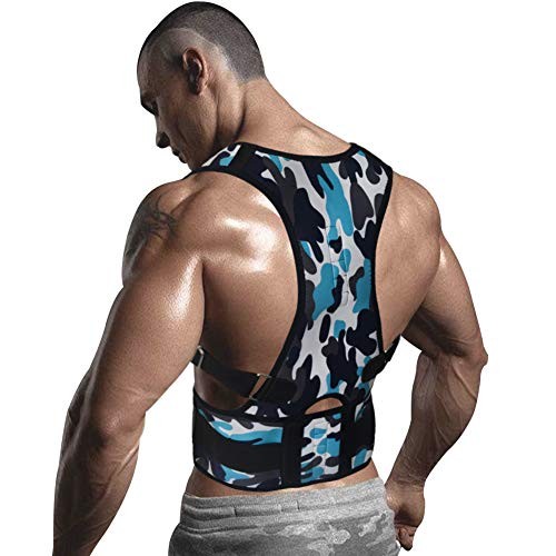 Magnetic Posture Corrector Back Brace for Upper and Lower Back Pain- Adjustable Lumbar Back Support Brace for Men and Women- Improves Posture and Provides Lumbar Support (Camouflage, Small)