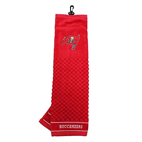 Team Golf NFL Tampa Bay Buccaneers Embroidered Golf Towel, Checkered Scrubber Design, Embroidered Logo