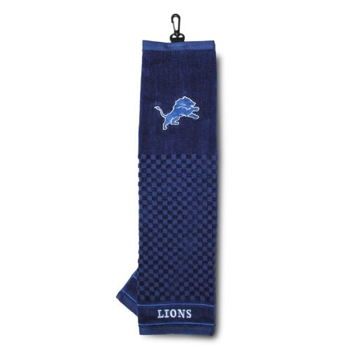 Team Golf NFL Detroit Lions Embroidered Golf Towel, Checkered Scrubber Design, Embroidered Logo