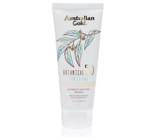 Australian Gold Botanical Sunscreen Tinted Face Mineral Lotion SPF 50, 3 Ounce | Broad Spectrum | Water Resistant