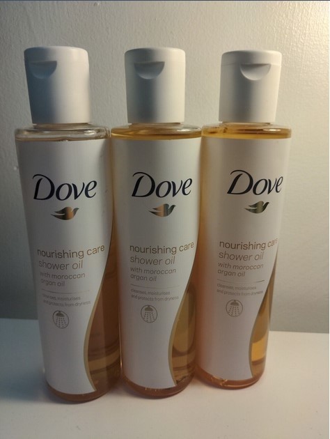 3 x Dove Nourishing Care Shower Oil, Argan Oil, 200ml, Brand New